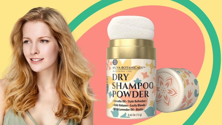 The Nuva Botanicals dry shampoo uses a sponge applicator, so it's easier to travel with.