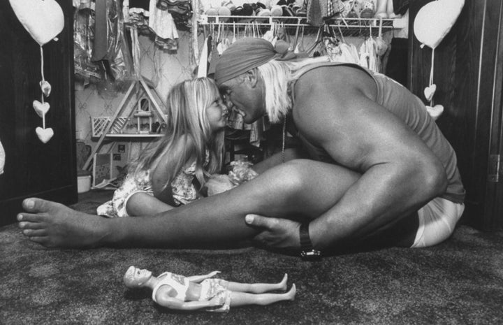 Hulk affectionately rubs noses with a then 3-year-old Brooke in 1991.