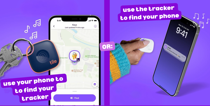This set of Tile trackers lets you use the tracker to find your phone. 